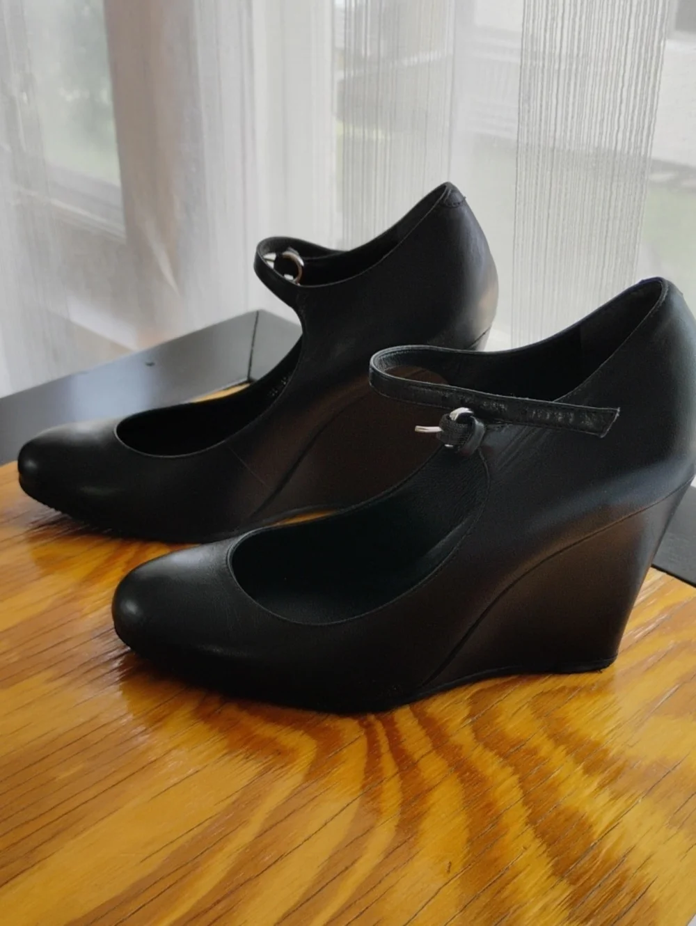 Women's Black Mary Jane Wedge Pumps